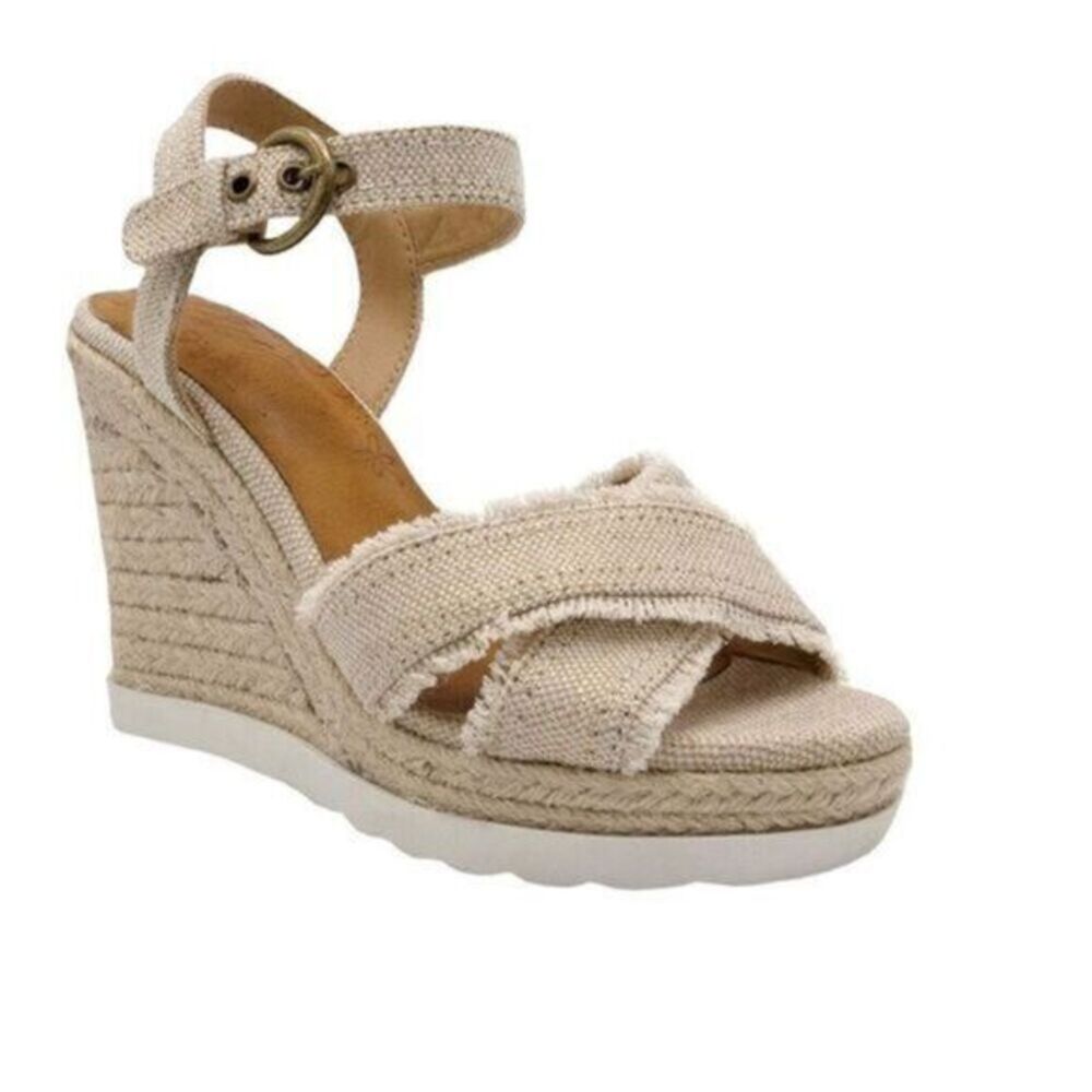 Sugar Linen Sandals sz 8. 5Wedge NEW #  box 934